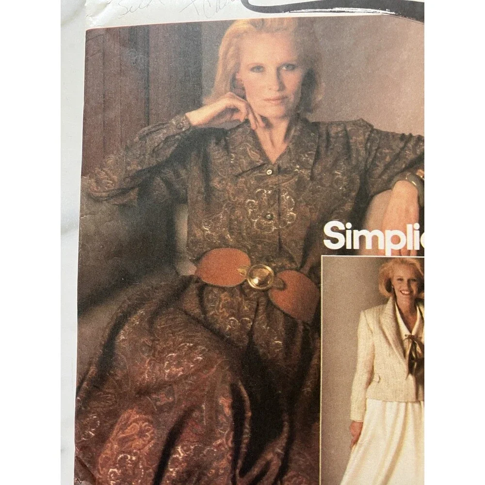 Vintage Simplicity Pattern 6583 Women’s Dress & Lined Jacket Size 16‎ Uncut 1984